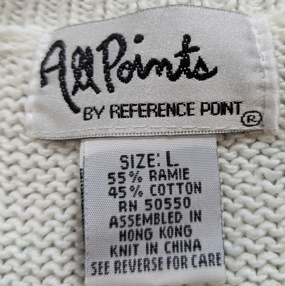 NWT All Points Dead stock white colorful sequin short sleeve sweater L - Picture 7 of 9